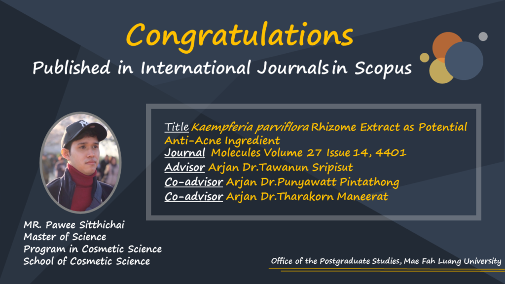 Congratulations to students who have been published in international journals, Scopus